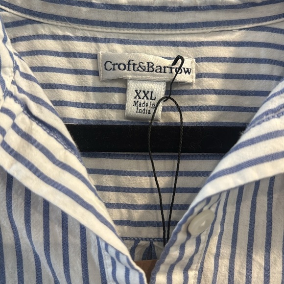 Croft & Barrow Blue Striped Button-Up Shirt - Picture 3 of 5